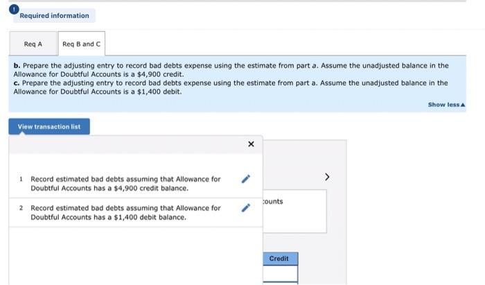 Required information Req A Reg B and C b. Prepare the