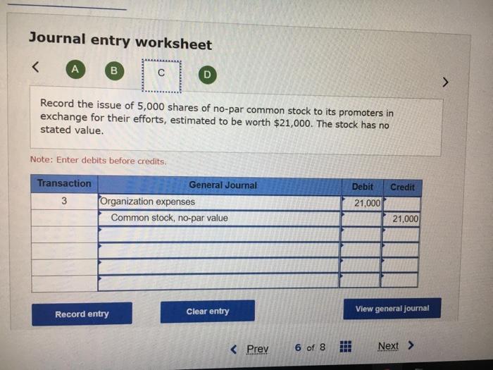 2. A corporation issued 5,000 shares of no-par common stock to its