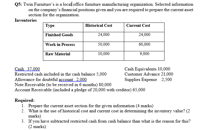 Solve the question with Ms. Excel Format or Convertible to Ms. Word