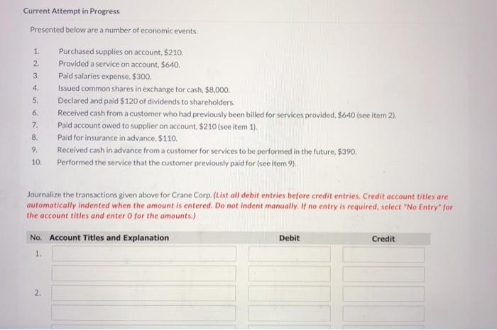  2. 3 Current Attempt in Progress Presented below are a number