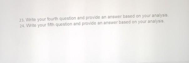 please solve this data analytics in accounting question for me 23.