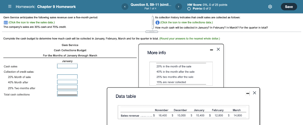 E Homework: Chapter 9 Homework Question 5, S9-11 (simil... Part 1