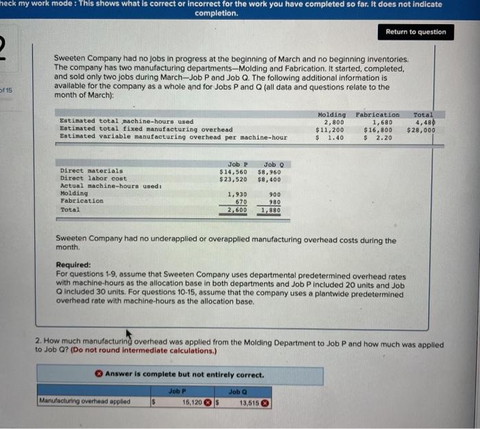  heck my work mode : This shows what is correct or