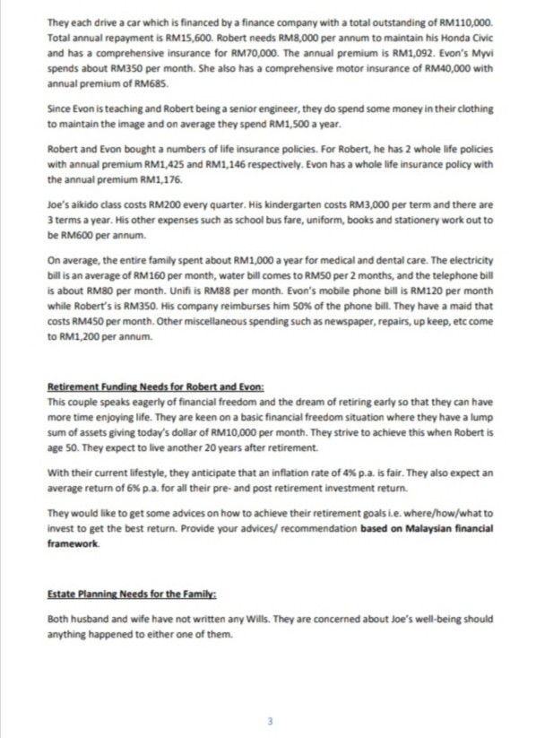 marks Case Study on Robert & Evon Background: Robert Yap and Evon