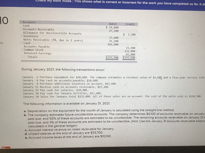 please help my Work mode: This shows what is correct or incorrect