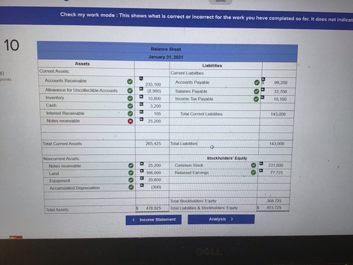 for the work you have completed so far. It du 10 Credit