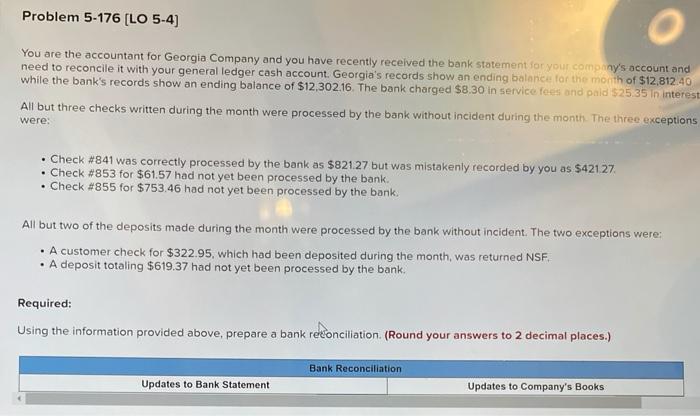 let me know if my answers are correct Problem 5-176 (LO 5-4)