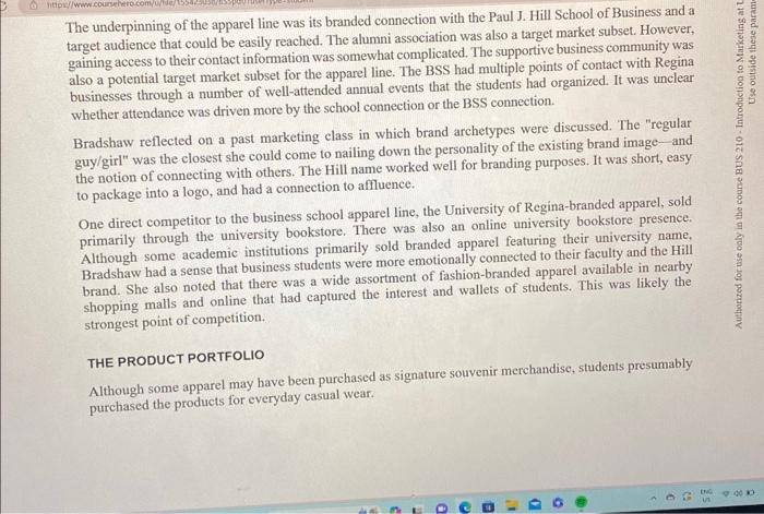 Should the product line be branded under the Hill Business School logo