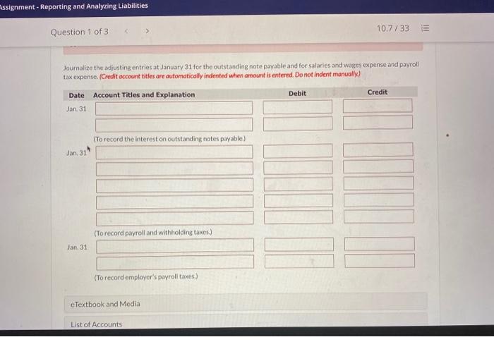 1, 2022, the ledger of Cullumber Company contained these liability accounts. Accounts