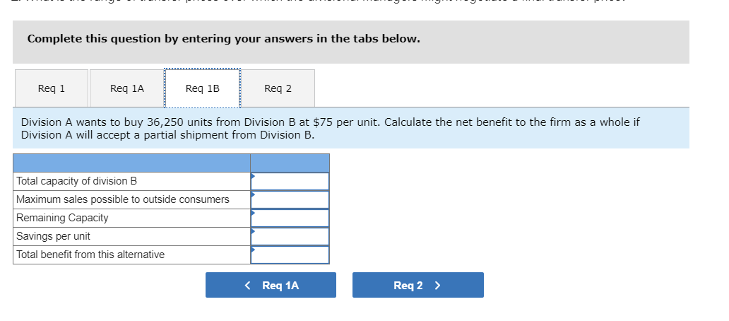 income. Division A currently purchases cellular equipment from outside markets and uses