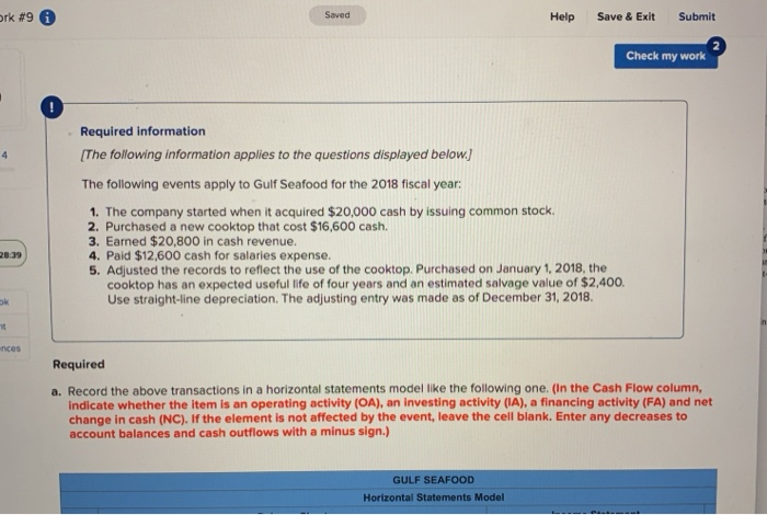  prk #9 Saved Help Save & Exit Submit Check my work