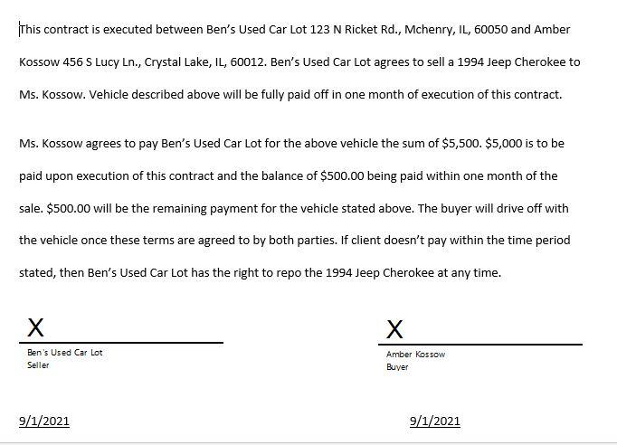 1) Prepare a draft or a check for the initial down