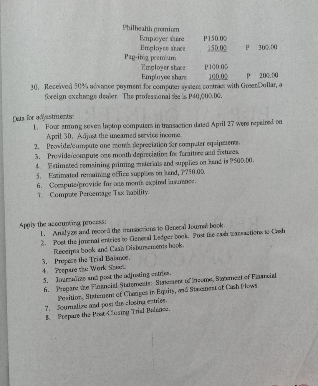 General Journal book. 2. Post the journal entries to General Ledger book.