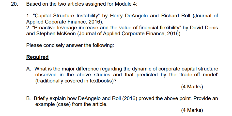  20. Based on the two articles assigned for Module 4: 1.