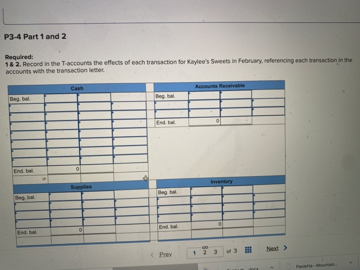 of Transactions Using T-Accounts, Preparing an Income Statement, and Evaluating the Net