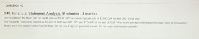 2021 The Authod of 2011 Stand Und What the QUESTION 40 Q40.