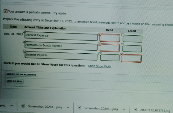  Your answer is partially correct. Try again. Prepare the adjusting entry