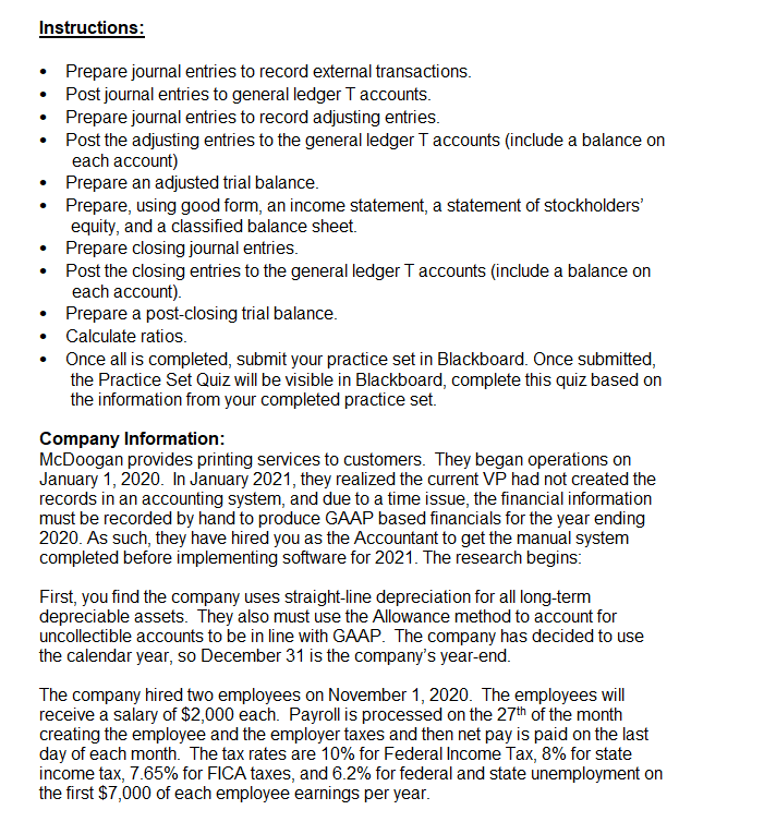Please? - Aaron Instructions: . Prepare journal entries to record external