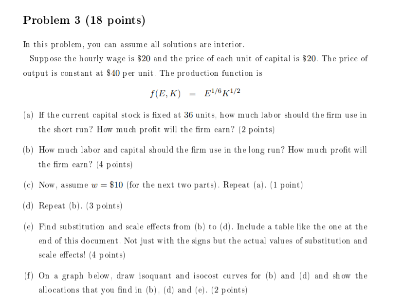  Problem 3 (18 points) In this problem, you can assume all