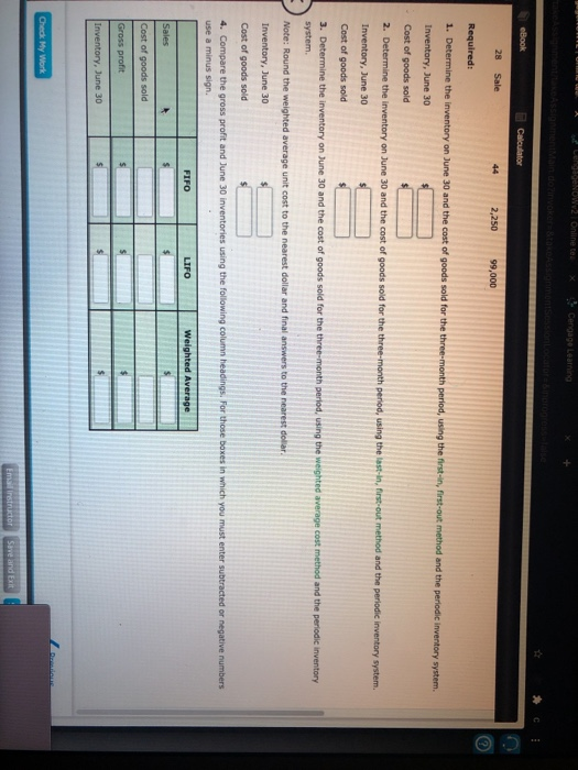 and data on purchases and sales for a three-month period are as