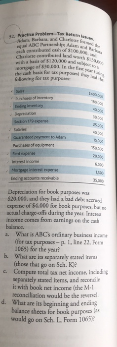 Can you solve this by inputting the data on Form 1065? Return