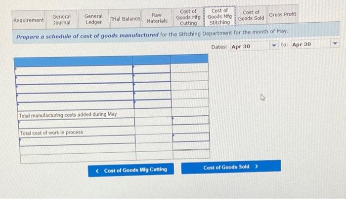 44,250 The following additional information describes the company's production activities for May.