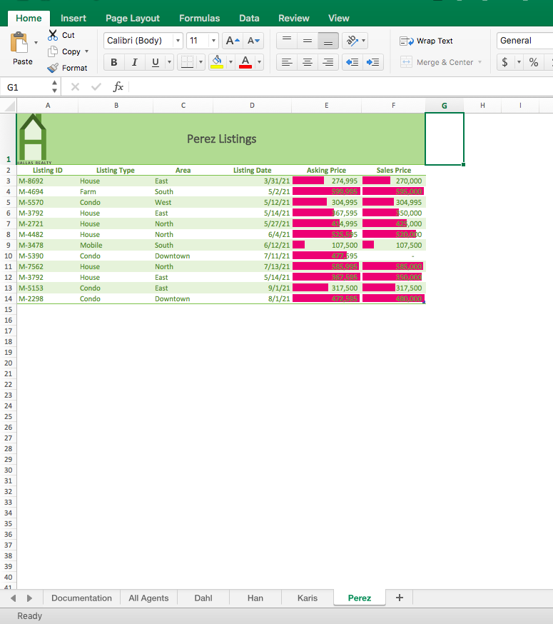 long enough to scroll. 2. Remove the filters from the Dahl table