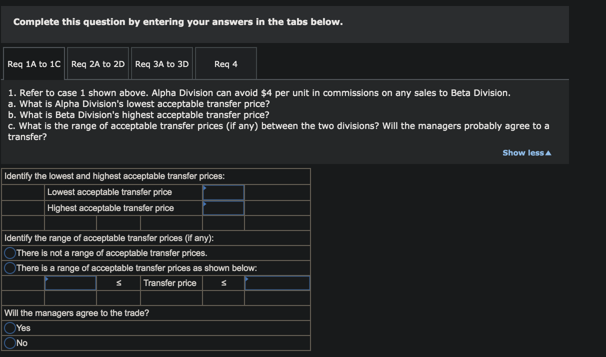divisions within the same company. The managers of both divisions are evaluated