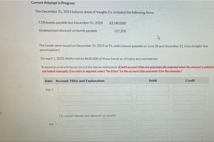  Current Attempt in Progress The December 31, 2021 balance sheet of