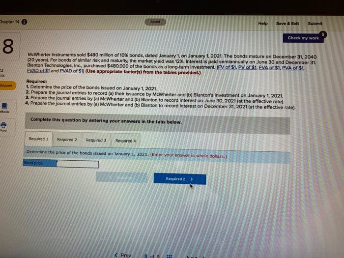  Chapter 14 Help Save & Exit Submit 5 Check my work