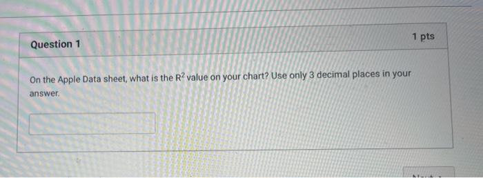 f 1 pts Question 1 On the Apple Data sheet, what is