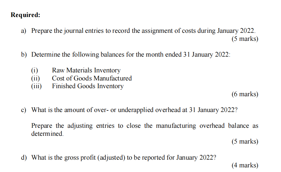 Thasnk alot QUESTION 1 Chex Manufacturing Berhad, a made-to-order woodwork manufacturer, uses