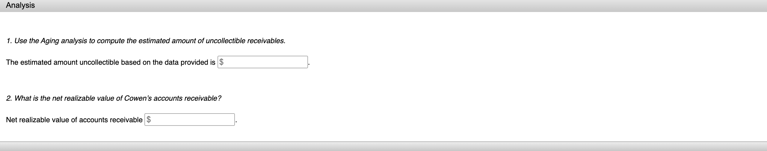 difficulty in estimating its bad debts. The company has decided to prepare