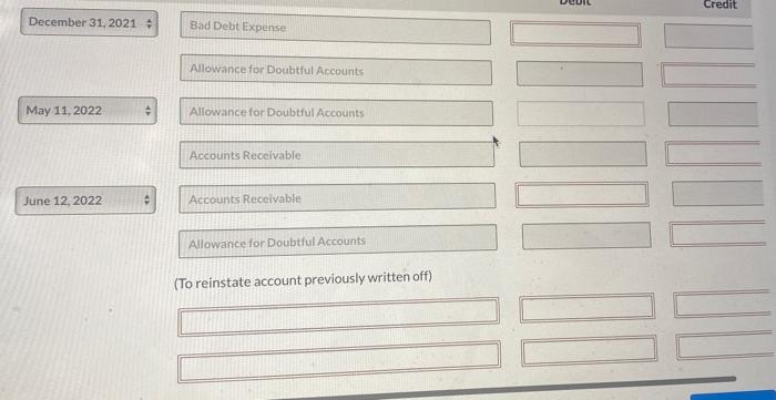 in Progress Your answer is partially correct. On December 31, 2021, when