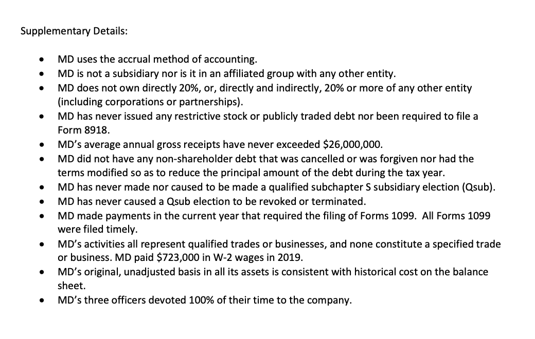 use reasonable assumptions to fill in the gaps. Ignore any Alternative Minimum