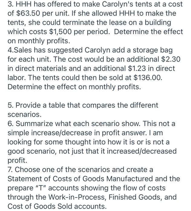 tents for camping. She sells to wholesalers in large quantities at a