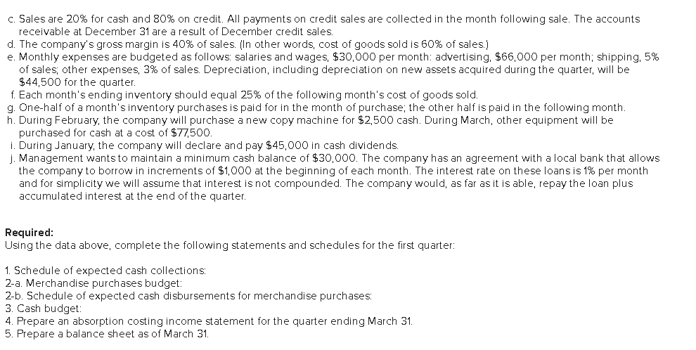 LO8-10] Hillyard Company, an office supplies specialty store, prepares its master budget