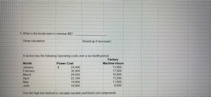 CH FORM Am Man Power Cow Factory Machine Hours 2000 1600 000