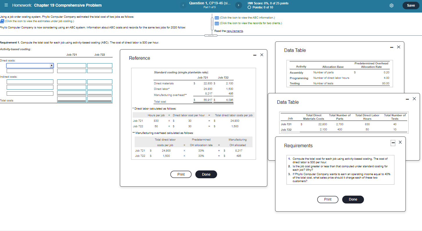  Homework: Chapter 19 Comprehensive Problem Question 1, CP19-46 (si... Part 1