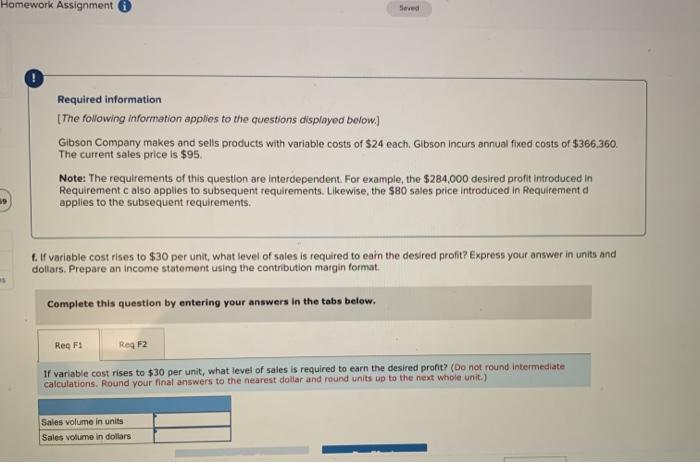 please post answers clearly. Homework Assignment ! Required information [The following information