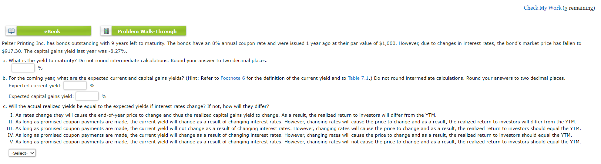  Check My Work (3 remaining) eBook Problem Walk-Through Pelzer Printing Inc.