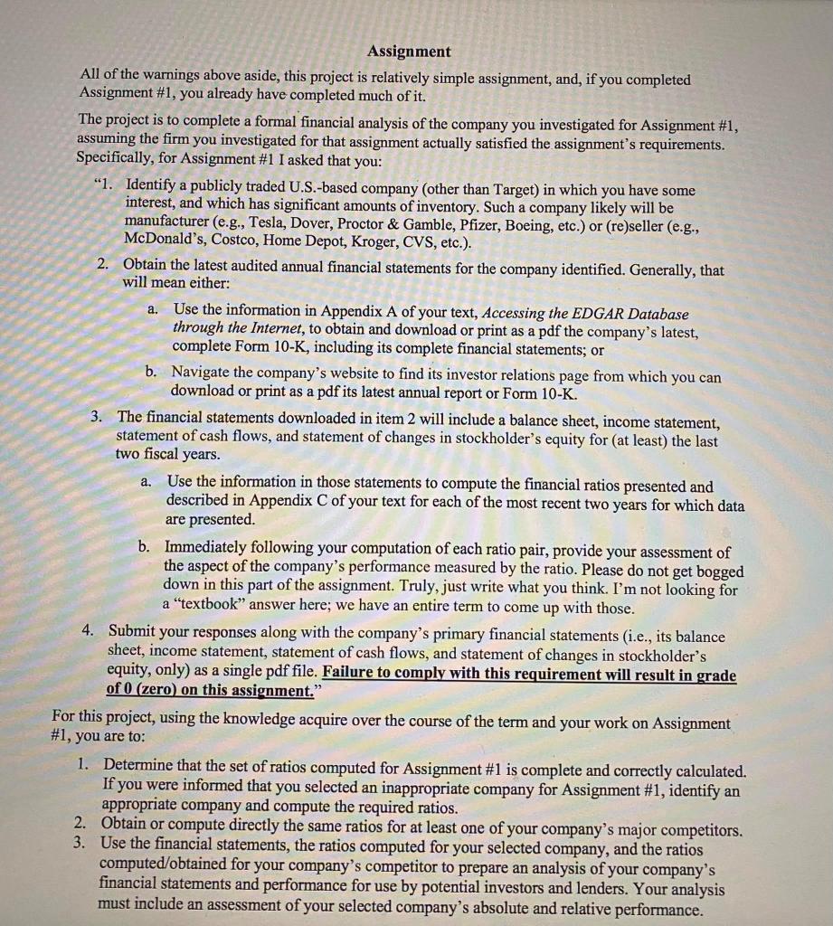 the course of the term and your work on Assignment #1, you