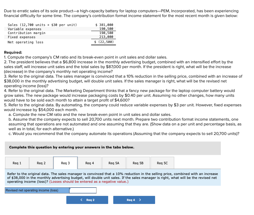 company's contribution format income statement for the most recent month is given