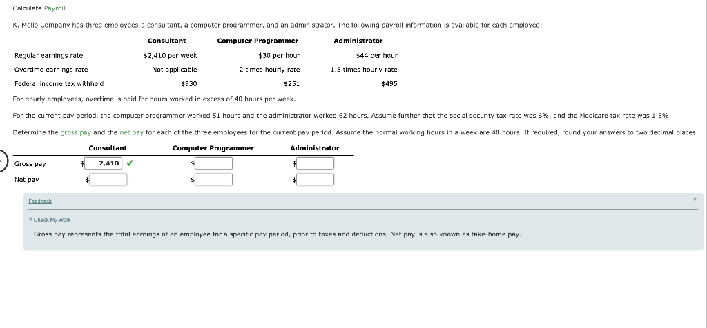 Hello, I need help with this problem, please help. :) Calculate Payroll
