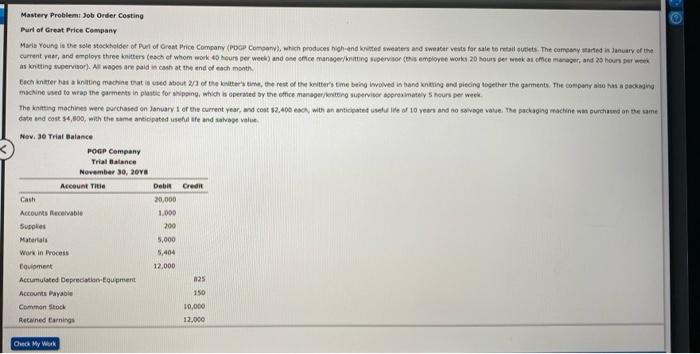  Hide or show questions Progress:1/1 items Mastery Problem: Job Order Costing