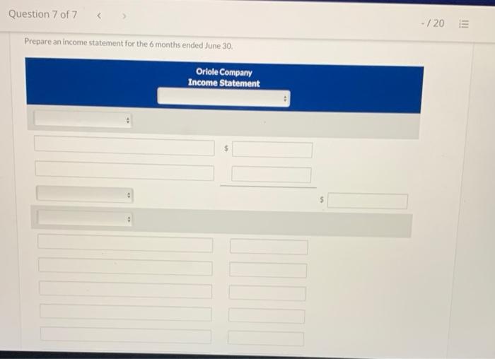 Assets in order of liquidity) Oriole Company Balance Sheet Assets $ Liabilities