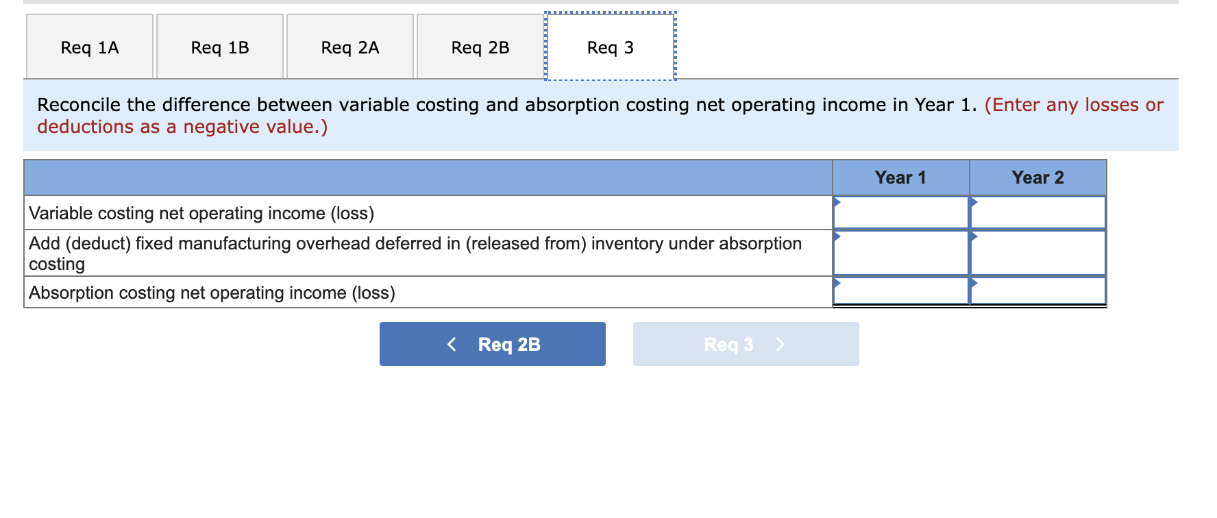 labor Variable manufacturing overhead Variable selling and administrative Fixed costs per year: