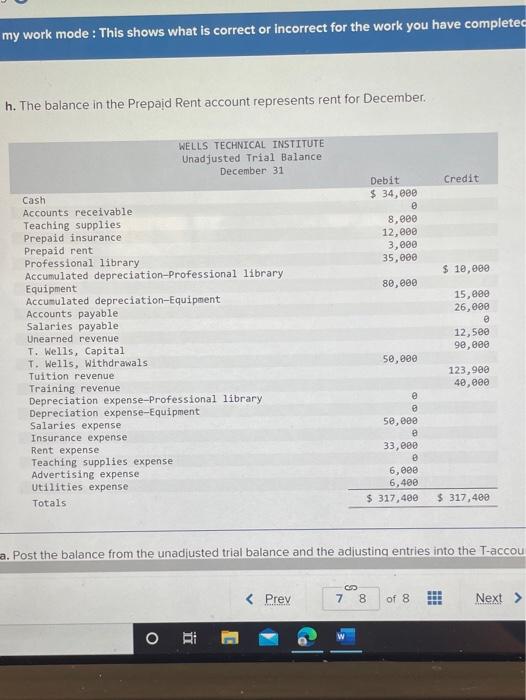 i need this information in T accounts, some examples are shown, i