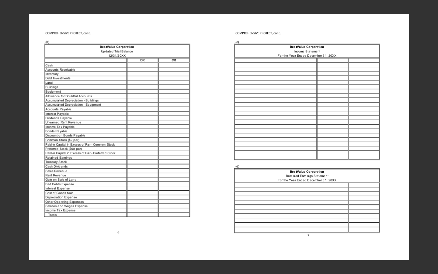 20XX is presented below. 1. On January 1, 20XX, Best Value issued