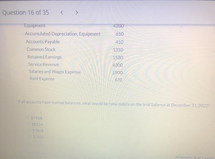 35 > Current Attempt in Progress The ledger account balances for Metlock,